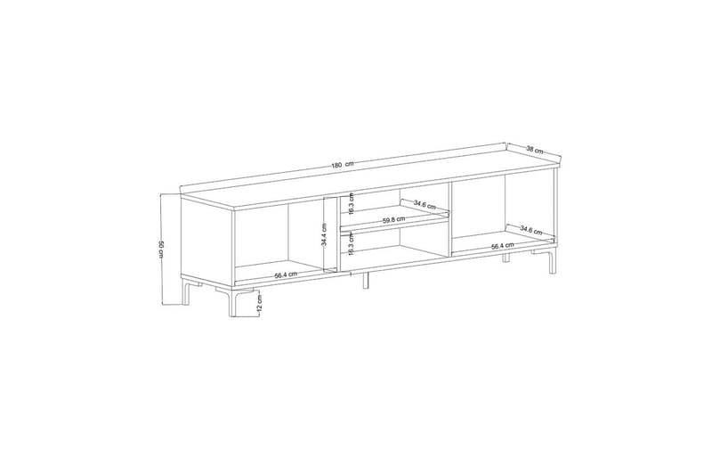 Ranko Tv-bord 180 cm - Antracit - Møbler - TV borde & mediemøbler - TV-borde