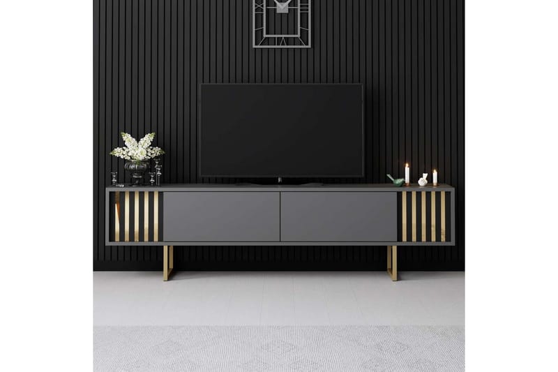Rany Tv-bord 180 cm - Guld/Grafitgrå - Møbler - TV borde & mediemøbler - TV-borde