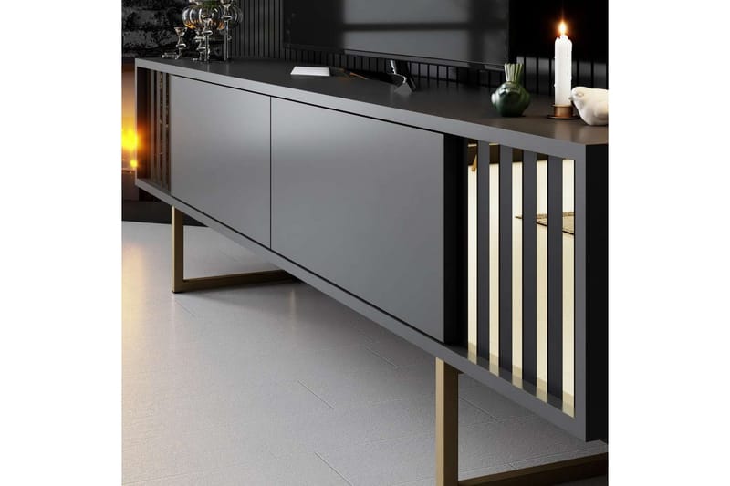 Rany Tv-bord 180 cm - Guld/Grafitgrå - Møbler - TV borde & mediemøbler - TV-borde