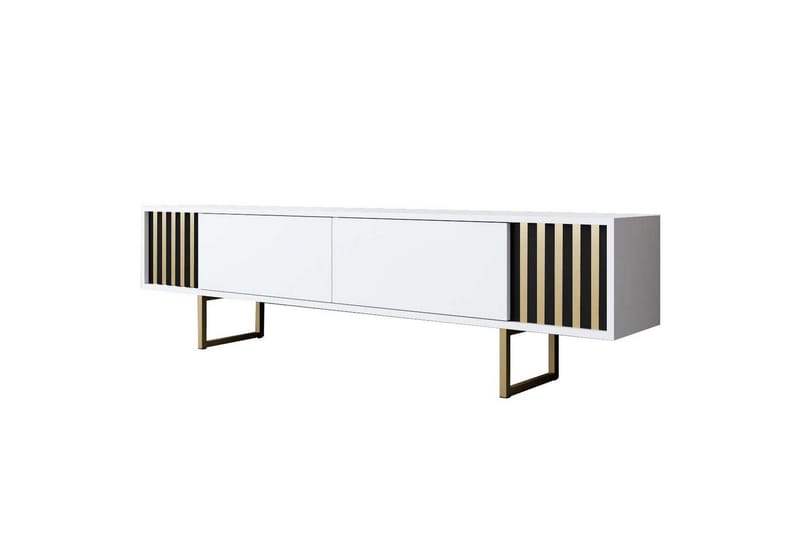 Rany Tv-bord 180 cm - Guld/Hvid - Møbler - TV borde & mediemøbler - TV-borde