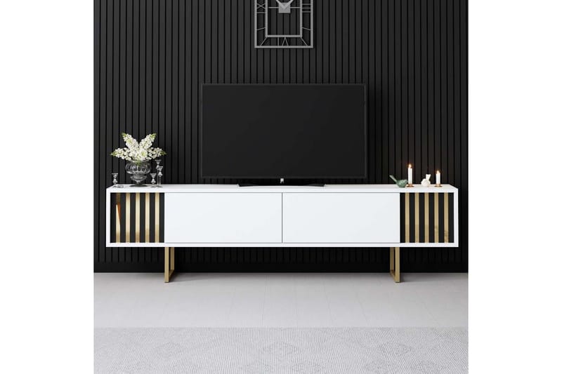 Rany Tv-bord 180 cm - Guld/Hvid - Møbler - TV borde & mediemøbler - TV-borde