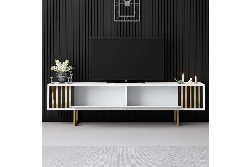 Rany Tv-bord 180 cm - Guld/Hvid - Møbler - TV borde & mediemøbler - TV-borde