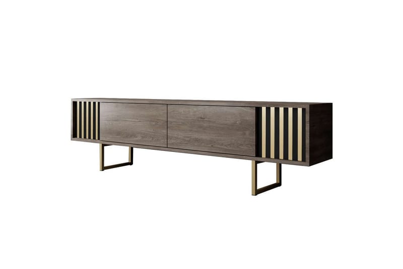 Rany Tv-bord 180 cm - Rødbrunt træ/Guld - Møbler - TV borde & mediemøbler - TV-borde