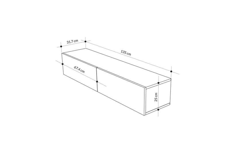 Rasab Tv-bænk 135 cm - Hvid - Møbler - TV borde & mediemøbler - TV-borde