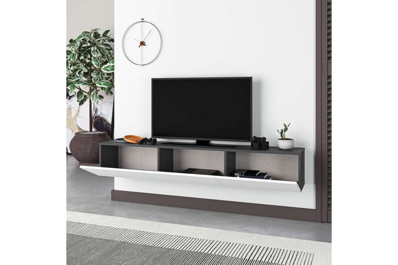 Rasab Tv-bænk 180 cm - Grafitgrå/Hvid - Møbler - TV borde & mediemøbler - TV-borde