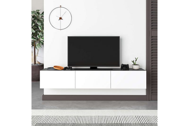 Rasab Tv-bænk 180 cm - Grafitgrå/Hvid - Møbler - TV borde & mediemøbler - TV-borde