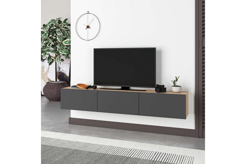 Rasab Tv-bænk 180 cm - Sort - Møbler - TV borde & mediemøbler - TV-borde