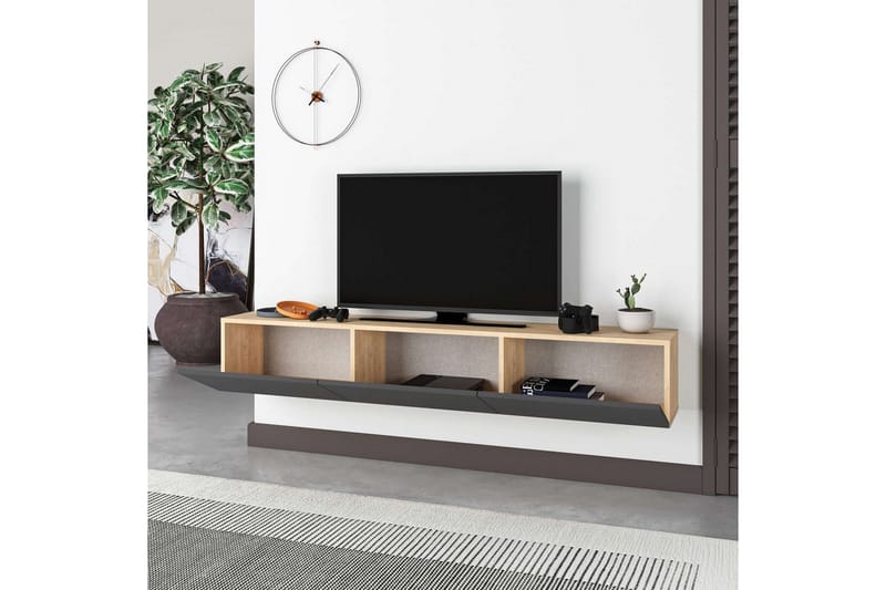 Rasab Tv-bænk 180 cm - Sort - Møbler - TV borde & mediemøbler - TV-borde