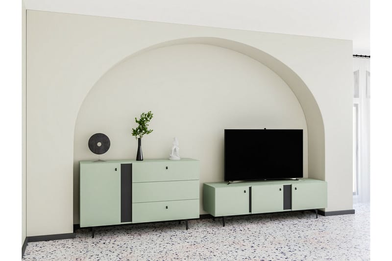 Rathmore TV-bord 165 cm - Grøn - TV-skab