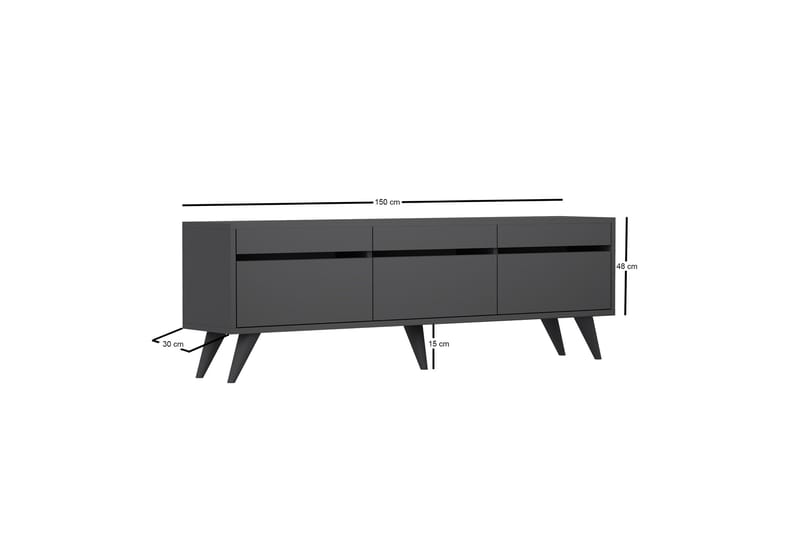 Relento Tv-bænk 150 cm - Antracit - Møbler - TV borde & mediemøbler - TV-borde