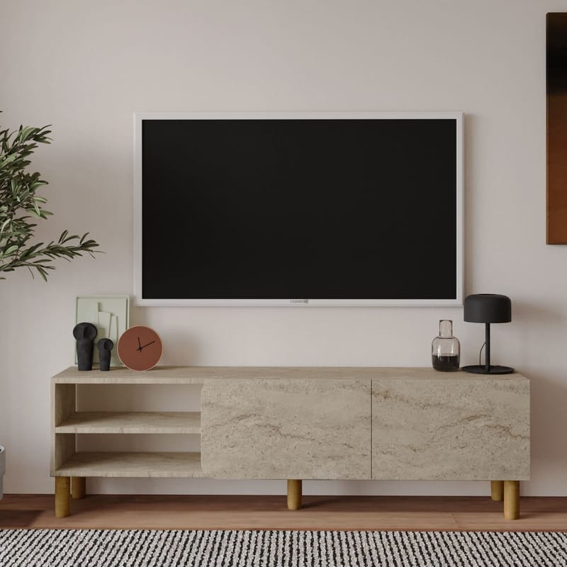Relento TV-bænk 150 cm - travertin - Møbler - TV borde & mediemøbler - TV-borde