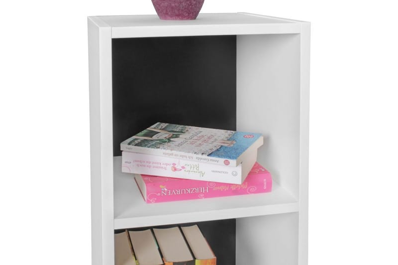 Reol Wohnling melaminbelagt spånplade med opbevaringsplads, moderne stil Hvid, sort - Hvid, sort - Opbevaring - Hylder & Reoler - Væghylde & vægreol