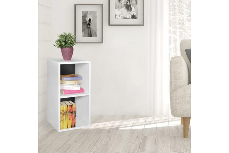 Reol Wohnling melaminbelagt spånplade med opbevaringsplads, moderne stil Hvid, sort - Hvid, sort - Opbevaring - Hylder & Reoler - Hylder & hyldeknægte