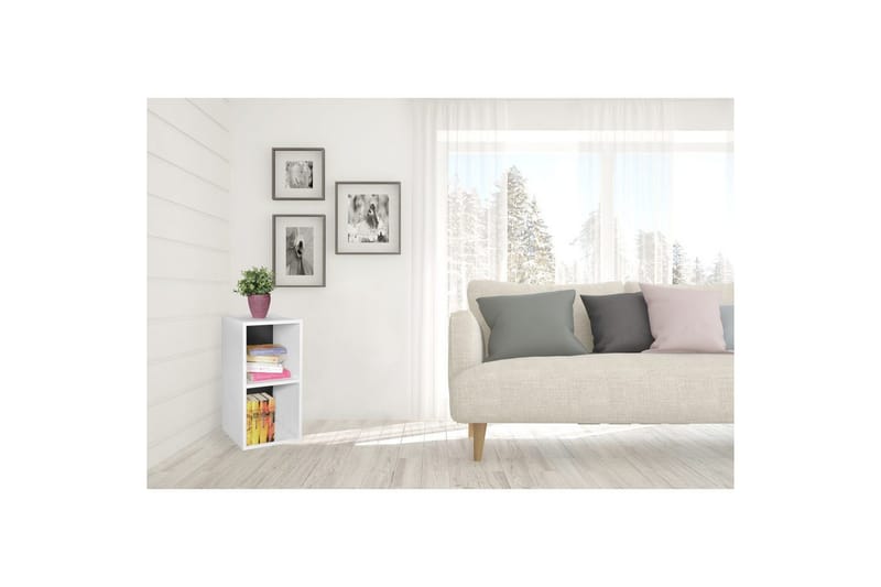 Reol Wohnling melaminbelagt spånplade med opbevaringsplads, moderne stil Hvid, sort - Hvid, sort - Opbevaring - Hylder & Reoler - Væghylde & vægreol