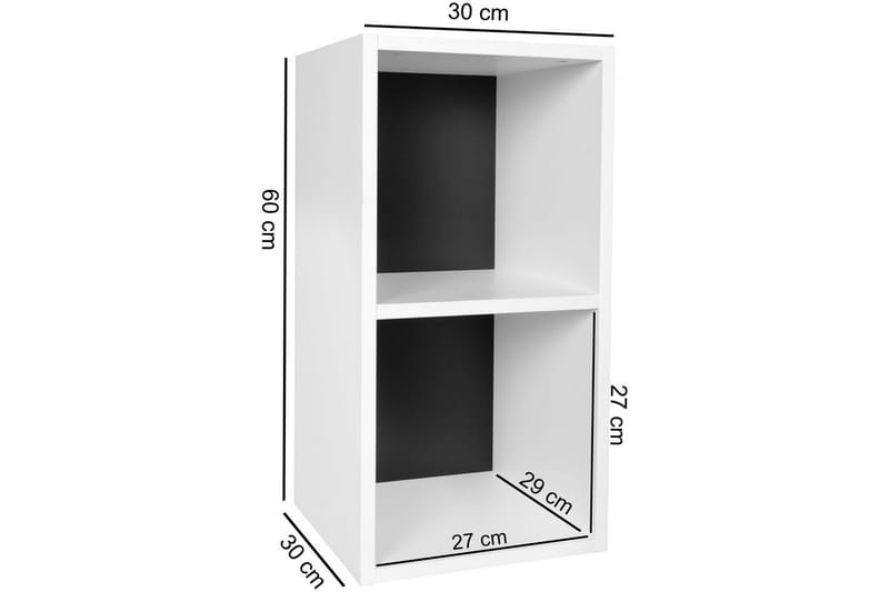 Reol Wohnling melaminbelagt spånplade med opbevaringsplads, moderne stil Hvid, sort - Hvid, sort - Opbevaring - Hylder & Reoler - Hylder & hyldeknægte