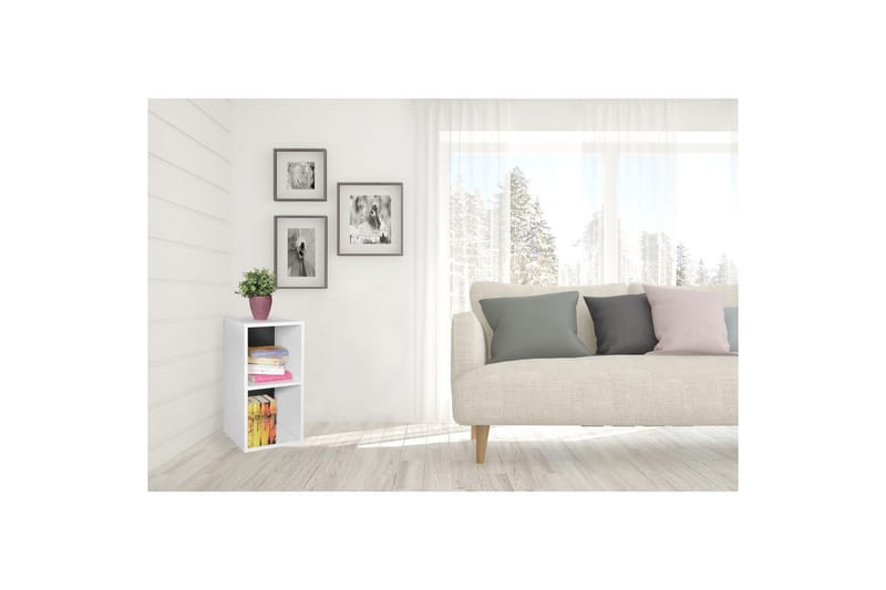 Reol Wohnling melaminbelagt spånplade med opbevaringsplads, moderne stil Hvid, sort - Hvid, sort - Møbler - TV borde & mediemøbler - TV-reol
