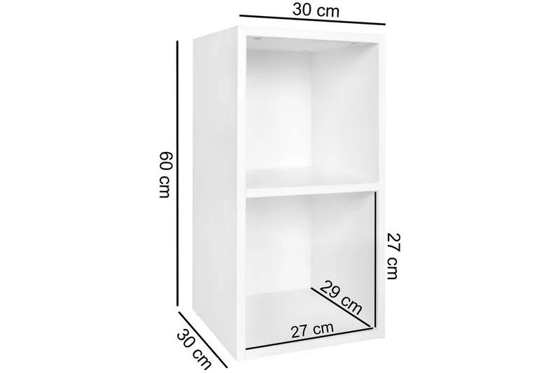 Reol Wohnling melaminbelagt spånplade med opbevaringsplads, moderne stil Hvid - Hvid - Opbevaring - Hylder & Reoler - Væghylde & vægreol