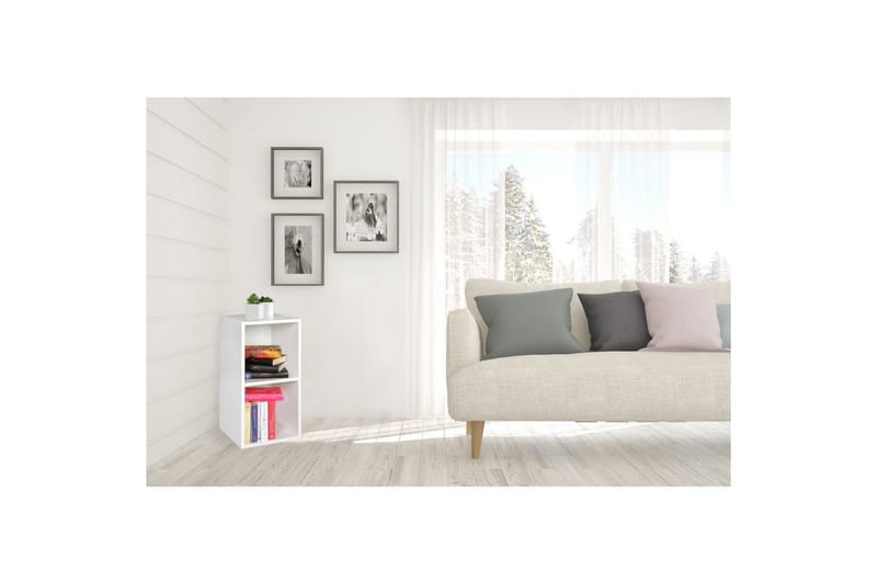 Reol Wohnling melaminbelagt spånplade med opbevaringsplads, moderne stil Hvid - Hvid - Opbevaring - Hylder & Reoler - Hylder & hyldeknægte