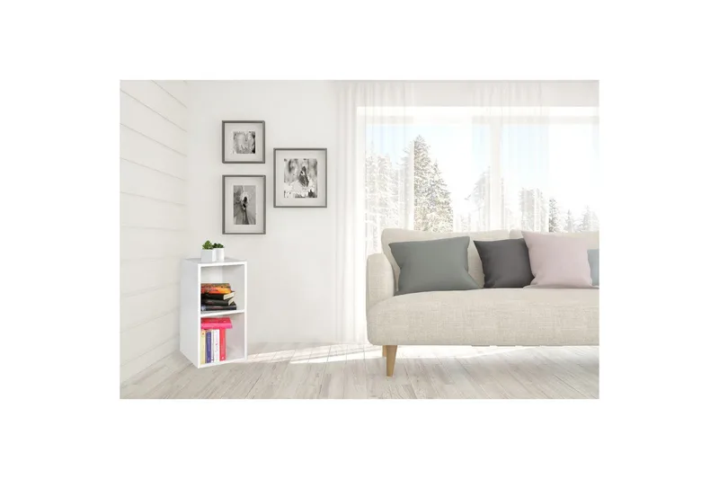 Reol Wohnling melaminbelagt spånplade med opbevaringsplads, moderne stil Hvid - Hvid - Opbevaring - Hylder & Reoler - Væghylde & vægreol