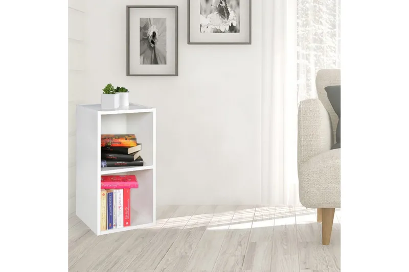 Reol Wohnling melaminbelagt spånplade med opbevaringsplads, moderne stil Hvid - Hvid - Opbevaring - Hylder & Reoler - Hylder & hyldeknægte