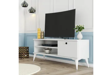 Reyne Tv-bord 120 cm med Opbevaring i Malet Træ - Hvid - Møbler - TV borde & mediemøbler - TV-borde