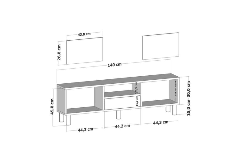 Rion TV-bord 140 cm - Beige - Møbler - TV borde & mediemøbler - TV-borde