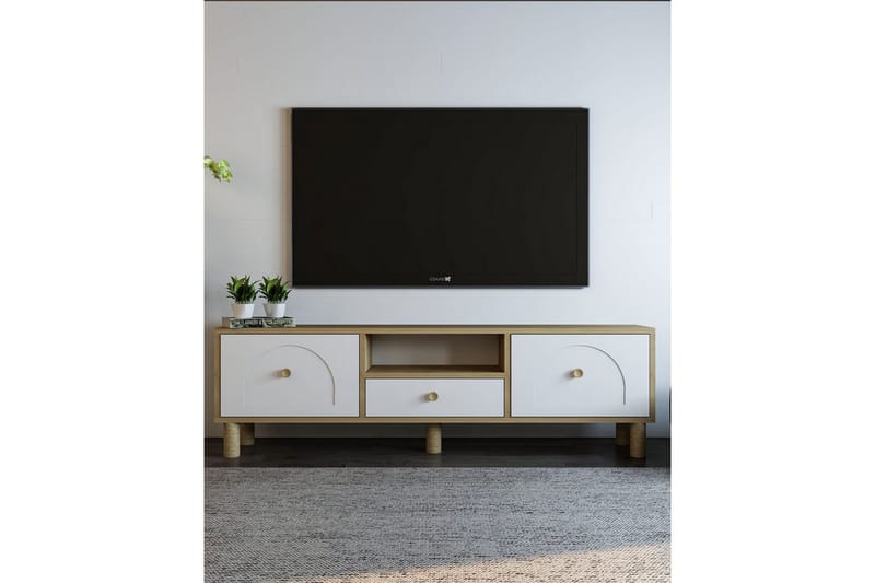 Rion TV-bord 140 cm - Hvid - Møbler - TV borde & mediemøbler - TV-borde