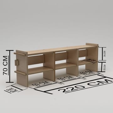 Ropira TV-bænk 220 cm - Naturtræ - Møbler - TV borde & mediemøbler - TV-borde