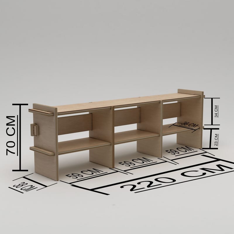 Ropira TV-bænk 220 cm - Naturtræ - Møbler - TV borde & mediemøbler - Mediestativ & vægbeslag