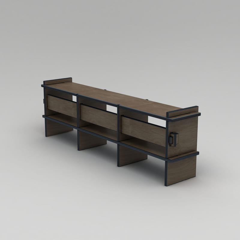 Ropira TV-bænk 220 cm - Valnød - Møbler - TV borde & mediemøbler - Mediestativ & vægbeslag