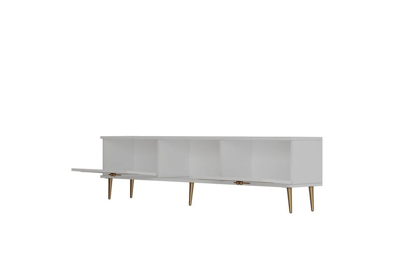 Safiya TV-bænk 150 cm - Hvid/Guld - Møbler - TV borde & mediemøbler - TV-borde