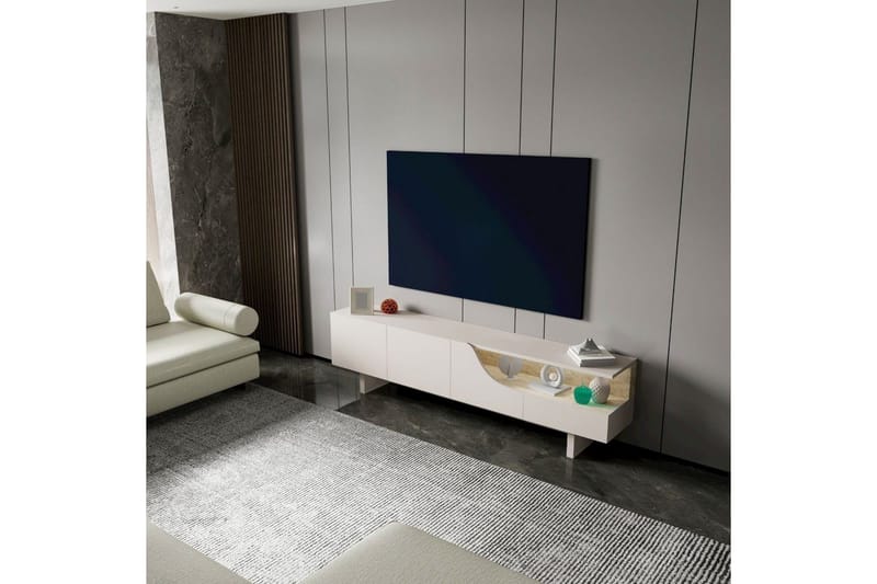 Safiya TV-bænk 180 cm - Beige - Møbler - TV borde & mediemøbler - TV-borde