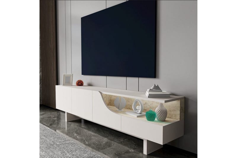 Safiya TV-bænk 180 cm - Beige - Møbler - TV borde & mediemøbler - TV-borde