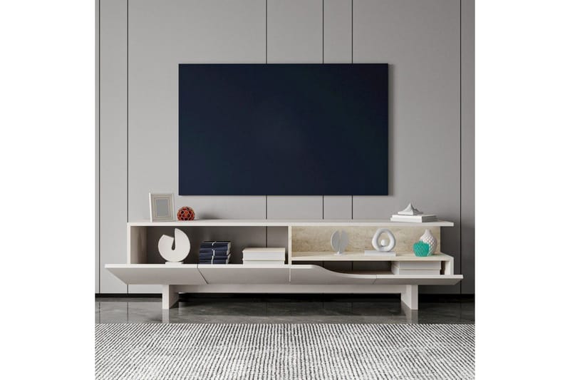 Safiya TV-bænk 180 cm - Beige - Møbler - TV borde & mediemøbler - TV-borde