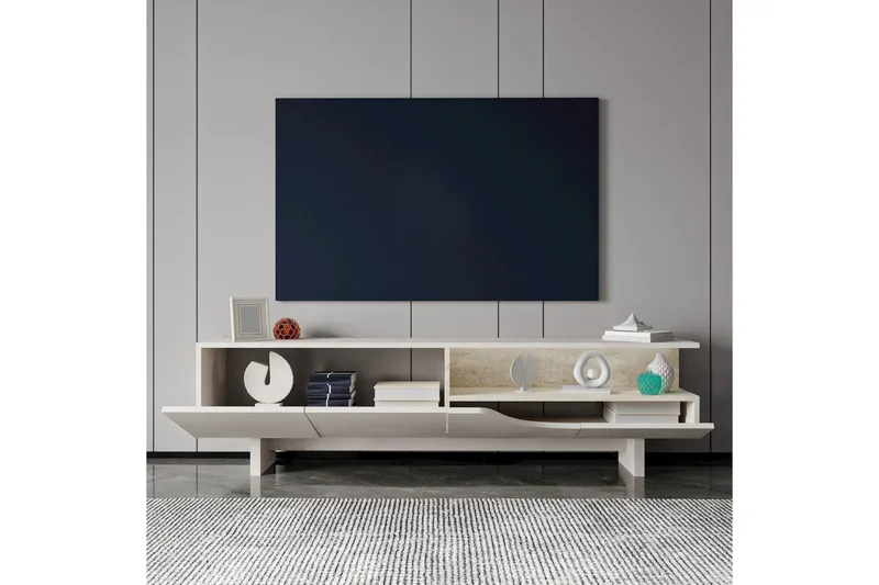Safiya TV-bænk 180 cm - Beige - Møbler - TV borde & mediemøbler - TV-borde