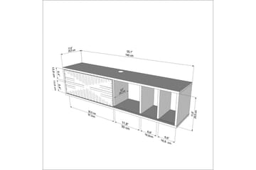 Saller TV-bænk 140 cm - Eg/Hvid - Møbler - TV borde & mediemøbler - TV-borde