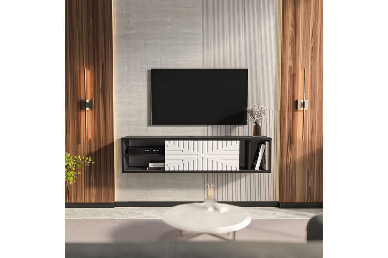 Saller TV-bænk 140 cm - Sort/Hvid - Møbler - TV borde & mediemøbler - TV-borde