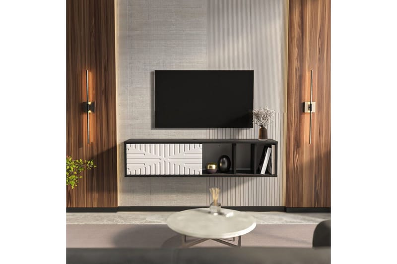 Saller TV-bænk 140 cm - Sort/Hvid - Møbler - TV borde & mediemøbler - TV-borde