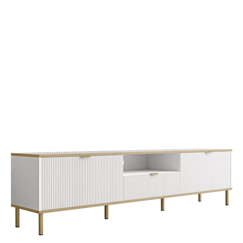 Salmor TV-bænk 181 cm, Hvid