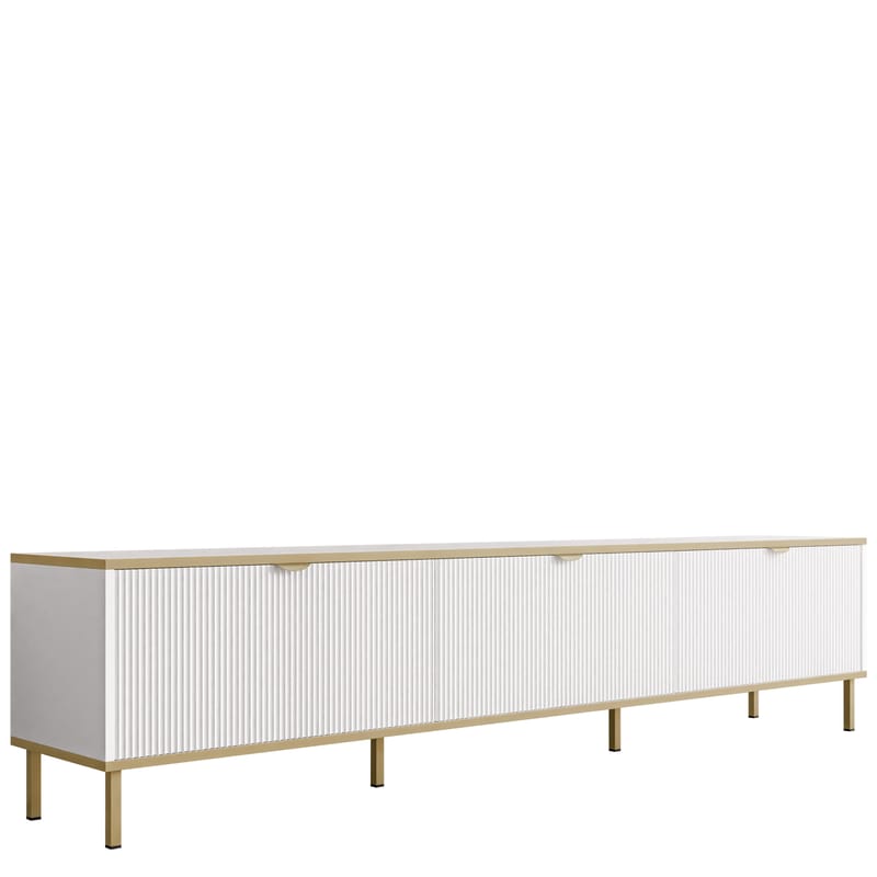 Salmor TV-bænk 202 cm, Hvid