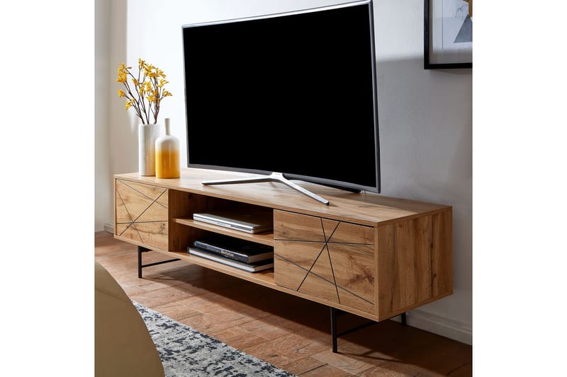 Seddik TV-Bord 45x160 cm Rektangulær - Brun - TV-borde
