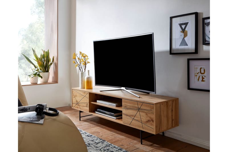 Seddik TV-Bord 45x160 cm Rektangulær - Brun - TV-borde