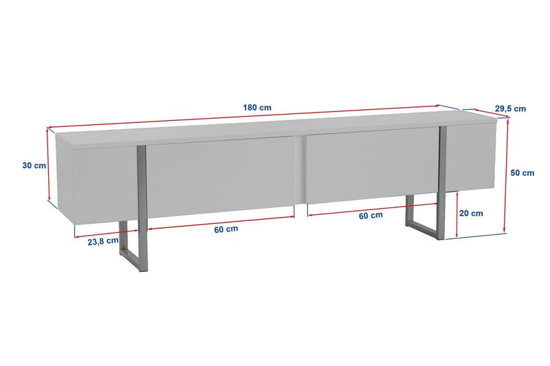 Serenity Tv-bænk 180x30 cm - Travertin/Guld - Møbler - TV borde & mediemøbler - TV-borde