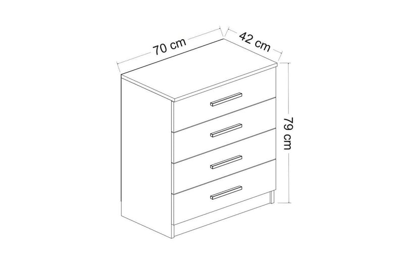 Serin TV-skab 70 cm - Hvid - Opbevaring - Opbevaringsmøbler - Kommode - Entrékommode