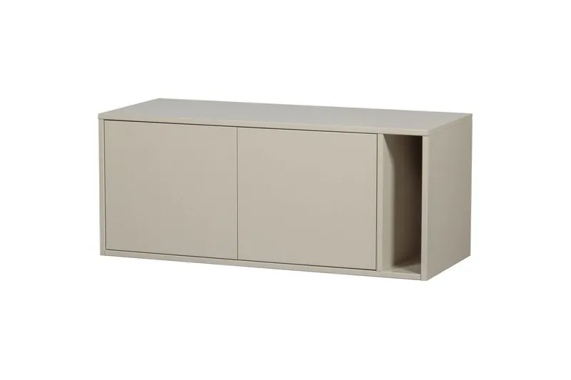 Settle Gulvstående TV-bænk 108 cm med Opbevaring i Fyrretræ, Lysebeige