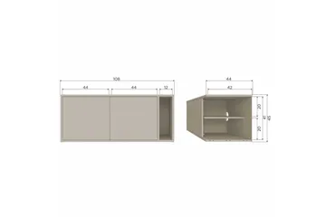 Settle Gulvstående TV-bænk 108 cm med Opbevaring i Fyrretræ - Lysebeige - Møbler - TV borde & mediemøbler - TV-borde