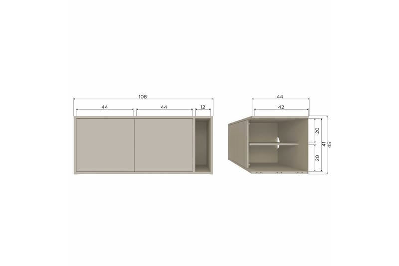 Settle Gulvstående TV-bænk 108 cm med Opbevaring i Fyrretræ - Lysebeige - Møbler - TV borde & mediemøbler - TV-borde