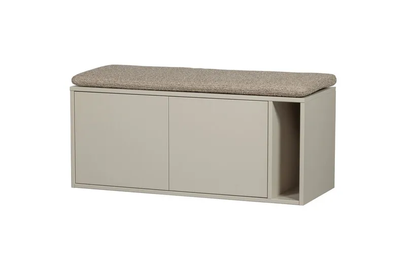 Settle Gulvstående Tv-bord 108 cm med Opbevaring i Fyr, Beige