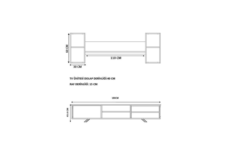 Seyra Tv-stativ 45 cm - Hvid/Eg - Møbler - TV borde & mediemøbler - Mediestativ & vægbeslag