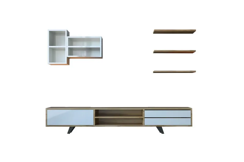 Seyra Tv-stativ 45 cm, Hvid/Eg